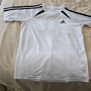 Adidas Youth White Tee with Black Accents